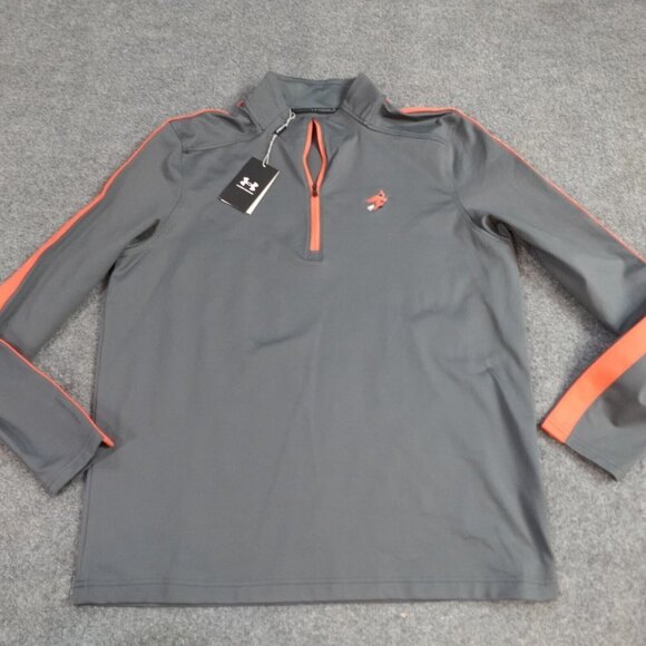 Under Armour Storm Golf Pullover L Gray 1/4 Zip Embroidered Witch on a Broom NEW - Picture 1 of 10